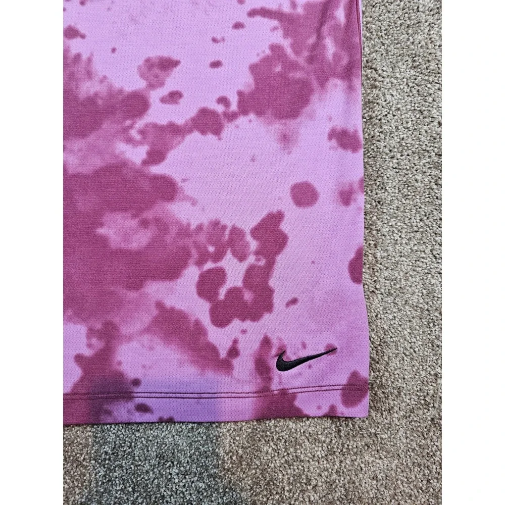 Nike Yoga Dri-FIT Tie Dye Purple Cloud Wash T-Shirt Womens XL Tall CZ9186-507
